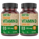 DEVA Vitamina D3 5000 UI, Supplement Sunshine, 125 mcg de Vegan D3, frasco de 90-conta (Pacote de 2)
