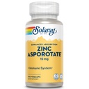 Solaray Zinc Asporotate 15mg Complexo Quelatado □ Suporte imunológico e endócrino, Fórmula de Saúde Celular & Pele, 100 VegCaps