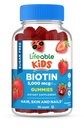 Açúcar Vidable Free Kids Biotin Gummies (Cumprimento de Natal) 5000mcg (Cumprimento de Natal) Suplemento de Biotin Biotin para o crescimento do cabelo, pele e saúde das unhas