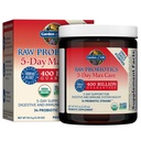 Jardim da Vida Probióticos Raw 5-Day Max Care - 400 Bilhões UFC - Pó Probiótico para Suporte Digestivo e Imune - Banana, 5 Servings