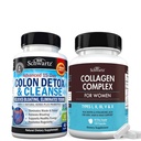 BioSchwartz 15 Day Cleanse para Colón e Gut Health Plus Cápsulas hidrolisadas de Colágeno Peptídeo (fornecimento de 45 dias)