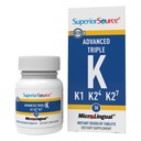 Fonte Superior Avançado Triplo K - Saúde óssea e suplemento de suporte de força - Fórmula de suporte de imunidade com vitaminas K1 & K2 - Vitamina Ajuda Absorção de cálcio - 30 comprimidos de dissolução instantânea