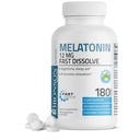 Bronson Melatonin 12mg Fast Dissolve Nighttime Sleep Aid Support & Relaxation Support, 180 Pimentas Vegetarianas