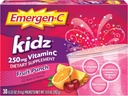 Emergen-C Kidz 250mg Crianças Vitamina C em pó, Cafeína grátis, Imune Support Drink Mix, Fruit Punch Flavor - 30 Contagem/1 Mês Fornecimento