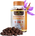 GOLDEN SAFFRON, Pastilhas de açafrão contém 88,5 mg. Puro Extrato de açafrão + GABA, Vitamina D2, Paixão Flor e St. John’s Wort, para Holistic Wellness,Cherries Flavor Vegan