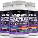 NEW AGE Magnesium Supplement -Powerful Glycinate Citrato de Malato Óxido Taurato de Gluconato de Aspartato Orotato & Mag Cloreto Manganês Saúde óssea e força óssea, apoio conjunto - 270 Contagem