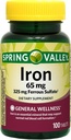 Spring Valley - Ferro 65 mg, 100 comprimidos