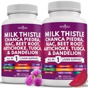 NOVA IDADE Cardo de Leite NAC Chanca Piedra Beterraba Raiz Alcachofra Dandelion Raiz Astragalus - Plus TUDCA & Ginger - 120 Conde