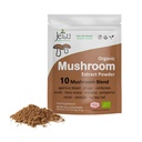 Cogumelo Extrato em pó - Poderoso 10 Mistura, Mane Leões Orgânicos, Cordyceps, Reishi, Shiitake, Turquia Tail Mushrooms Nootropic Brain Supplement for Energy, Calm, Focus & Imune System Booster