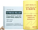 Conjunto de alívio de estresse & conjunto de saúde e mobilidade conjunta do cortisol com Ashwagandha, L-theanina, Magnésio, Tamaflex® Turmeric, e Pea