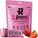 Braven Bar Barras de energia de morango (1.59 oz, pacote de 10) – Energia Mastiga Alternativa com proteína 5g – Lanches on-the-go para corrida, caminhada e esportes - Lanches sem glúten - Bares Proteína