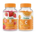 Complexo B vitalável + vitamina C 750mg, chicletes Bundle - Grande degustação, Suplemento de vitamina, sem glúten, OGM livre, mastigável