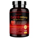 ZEBORA CoQ10-300mg com Trans-Resveratrol, PQQ & Vitamina E - alta absorção Coenzima-Q10 com BioPerine - poderoso antioxidante para coração e produção de energia,120 cápsulas de legumes