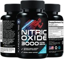 Suplemento de óxido nítrico de força extra 3X de força L Arginina, malato de citrulina, AAKG, Beta Alanine - Premium Muscle Supporting Nitric Booster - Natural Energy & Heart Health Support - 120 Cápsulas