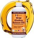 Natural Dog Company Wild Alaskan Salmon Oil Formula com Omega 3, Fish Oil for Dogs Supplement, Skin & Coat Dog Oil, Itchy Relief, Imune Support for Joints & Heart, Food Topper, 8 onças.