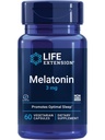Extensão de vida Melatonina, 3 mg, Optimal Sleep Support, Ritmos circadianos saudáveis, Defesa Celular, Sem Glúten, Não-GMO, Vegetariano, 60 Cápsulas