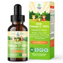 Crianças DHA Omega 3 Drops - Ácidos Gordos Omega 3 6 9 para Cérebro, Força Imunitária e Visão - Nutricional DHA para Crianças para Sistema Nervoso Saudável e Apoio Focal - Suplemento Líquido com EPA & ALA - 2 Fl Oz