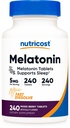 Melatonina de nutricosto 5mg, 240 comprimidos de dissolução rápida (Flavor de Berry misto) - Não-GMO, sem glúten