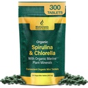 Biogênese espirulina orgânica, chlorela & minerais de plantas marinhas – 300 contagem (200 mg)