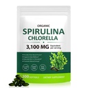 Cápsulas de chlorela espirulina, 17-em-1 Supergreens Mistura rica em proteína, clorofila, vitaminas, suporta energia, imune & gut saúde, fácil absorção, 300 Softgels