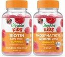 Crianças Biotina Lifeable + Phosphatidilserina (PS) Crianças, Gummies Bundle - Grande Degustação, Suplemento Vitamina, Sem Glúten, GMO Livre, Gummy Mastigável