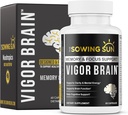 Vigor Brain Premium Nootropic Supplement – Concentração, Suporte ao Cérebro e Memória – Formulado com 40 Ingredientes Nootrotrópicos Únicos: DMAE, Colina, Fosfatidilserina, Bacopa Monnier e Huperzina A (1)