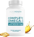 Pesquisa PUREHEALTH Complete Omega 3 Fish Oil Softgels - Ômega-3 Fatty Acid Supplements- EPA DHA Supplement - Não-GMO- 90 Geles macios