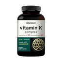 NatureBell Vitamina K Complex - 300 Softgels - Entrega 2.600mcg Vitamina K - Espectro completo osso e coração suplemento de suporte de saúde - alta absorção K1 & K2 MK-4 & MK-7*