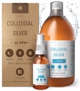 Prata Coloidal Premium ● Fórmula de concentração ideal, partículas menores, melhores resultados ● Laboratório certificado ● Prata Líquida Made in EU ● Garrafa de pulverização gratuita para preencher & Ebook (34 fl oz)