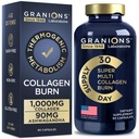 Granions Queima de Colágeno Hidrolisado Termogênico - Ácido Hialurônico, Vitamina C - Defesa de Celulite e Reparo Dermal Multi Colágeno Peptídeos Cápsulas para Mulheres e Homens - 90 Comprimidos