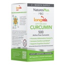 NaturesPlus PRO Longvida Curcumin 500 mg - 60 Cápsulas - Promove Proteção Radical Livre Saudável - Não-GMO, Vegan & Gluten Free - 60 Servings