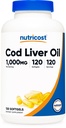 Óleo de fígado de bacalhau de nutricost 1000mg, 120 Softgels - Não-GMO e glúten livre