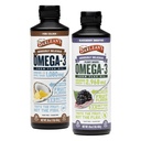 Barlean's Omega 3 Liquid Supplement Bundle, BlackBerry Smoothie Flax Seed Oil e Piña Colada Fish Oil Supplements Set, 16 onças