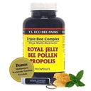 YS Organics Triple Bee Complex, Royal Jelly, Bee Polen, Própolis - O poder da natureza embalado em 90 Cápsulas com bônus em todo o mundo multi fim chave Cadeia