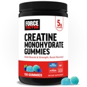 Fator de força Creatina Gummies mono-hidratada, NSF Certified, 5g de dose para homens e mulheres para apoiar o músculo, força, recuperação, saúde cognitiva e memória, embalagem pode Vary, framboesa azul, 150 gomas