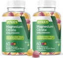 VITEEY Gummies Magnésio para Adultos - 170mg de Magnésio Citrato Gummy para Calma, Sono, Nervo & Muscle Function Support - Vegan, Glúten Livre - 120 Contagem