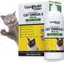 Animais de estimação de saúde líquida Wild Caught Omega 3 Fish Oil para gatos - Liquid Omega 3 Suplemento para gatos com EPA+DPA+DHA - Reduzir Coceira, Junta de Apoio, Imunidade, Cérebro, Saúde do Coração - Feito nos EUA (8 onças)