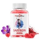 Pastilhas de açafrão para adultos Crianças - Suplemento de Extrato de açafrão orgânico para homens Mulheres Açúcar livre para o equilíbrio de humor Suporte melhor metabolismo do sono com vitaminas Não OGM morango saborosa 30 dias fornecimento