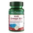 Produtos de pureza Krill Omega 50 (Krill + Mistura de óleo de peixe 1000mg + Astaxantina 500mcg + Fosfolipídios 200mg + Vitamina D 500 UI) - 60 Mini Softgels