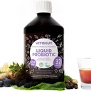 VITAGUT Líquido Probiótico, Prebióticos & Postbióticos 3-em-1 Orgânico, Probióticos ao Vivo para Mulheres e Homens - Probióticos para a Saúde Digestiva, 50 bilhões de UFC, 19 ervas fermentadas, Vegan Probiótico para Gut Saúde