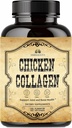 Cápsulas de Colágeno de Frango HERBALICIOUS – Suplemento de Colágeno para Articulação, Pele e Apoio Ósseo – Peptídeos de Colágeno Hidrolisado de Caldo de Osso de Frango – Não-GMO, Antienvelhecimento – 120 Cápsulas