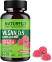 NATURELO Vegan D3 Gummies para Crianças - 1000 UI Vitamina D3 - Vegetal-baseado inteiro Suplemento Alimentar para Crianças 4 e Mais velhos - 60 Vegan-Amigo Gummies