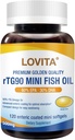 Lovita rTG 90 Mini Fish Oil, 2000mg Diariamente; Forma rTG de alta absorção, 90% Omega-3; Arrotar, Fácil de Engolir; Apoiar Coração, Cérebro e Olhos Saudáveis; 120 Softgels Entéricos
