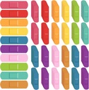 Lounsweer 600 Pcs Crianças Bandagens Bulk À prova d'água Bandas respiráveis Neon Bandas flexíveis coloridas Cores sortidas Proteção flexível Cuidados de feridas raspas e corte leve