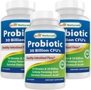 Melhor Naturals Probiótico 10 Strains 30 Bilhões Prateleira Estável 120 Veggie Caps (120 Contagem (Pacote de 3))