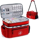BAGSFY Organizador de saco de medicina de viagem, saco médico vazio, organizador de garrafas de pílulas para casa, armazenamento de medicamentos grande, transporte de viagem caso primeiros socorros sacos vazios Kit de emergência.