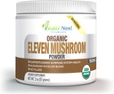 Organic 11 Mushroom Powder - USDA Certified - Lion's Mane, Reishi, Cordyceps, Maitake, Shiitake, Turquia Tail, Chaga, Zhuling, Wood Ear, Poria Cocos, Hime-Matsutake - Imunidade & Energia, Sem enchimento