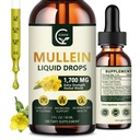 (2 Pack) Mullein Drops para Pulmões - Pulmões Limpeza e suporte respiratório, poderoso 4 em 1 Extrato de Folha de Mullein com Elderberry, Raiz de Marshmallow e Peel Laranja para Apoio Bronquial, 1 Fl Oz