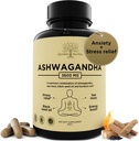 Orgânico Ashwagandha Root & Irish Sea Moss – 3.600 mg Suplemento Ashwagandha com óleo de semente preta, & Burdock Root – Suplemento de ervas para energia, alívio de estresse, força extra, 60 Caps