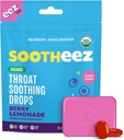 Garganta Orgânica Sootheez calmantes gotas para adultos, limonada de berry, 25 Conde, recarregável, grandes gotas de prova que acalmam gargantas doloridas